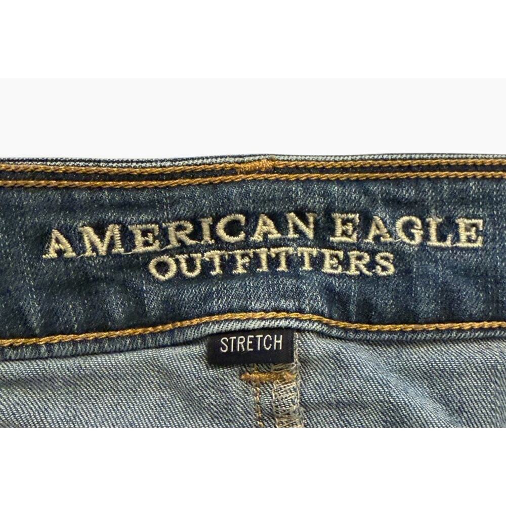 Y2K American Eagle Jean Skirt Size 6 Stretch Denim Button Front 4014/14 - Picture 3 of 7